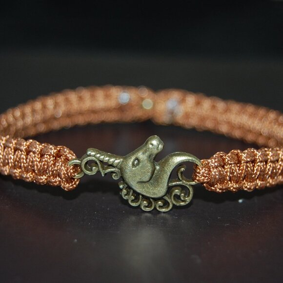 Unicorn Bracelet,Bronze Unicorn Bracelet,Drawstring Bracelet,Good Luck Bracelet - Picture 2 of 2
